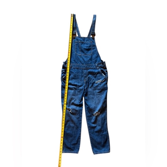 GAP Women's Carpenter Distressed Denim Bib Suspender Style Overalls, Sz Med - Picture 3 of 15